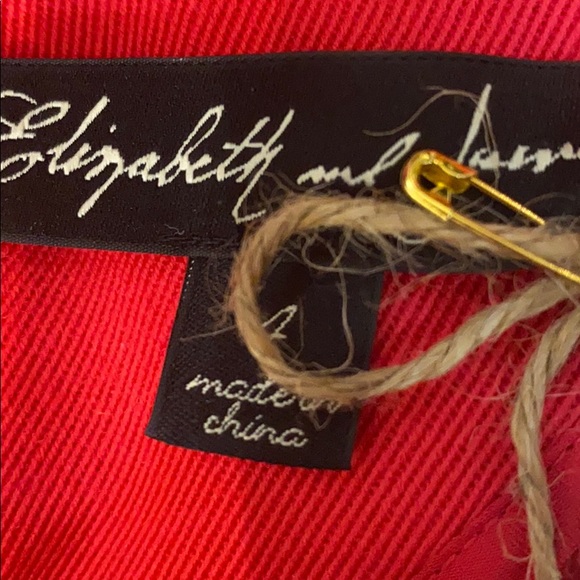 OOAK handpainted red Elizabeth James blazer jacket - Picture 6 of 6